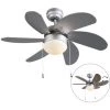 QAZQA Fresh - Ventilateur De Plafond Moderne - 1 Lumière - Ø 800 Mm - Gris - Moderne - Éclairage Intérieur - Salon I Chambre I Cuisine I Salle à Manger - Gris