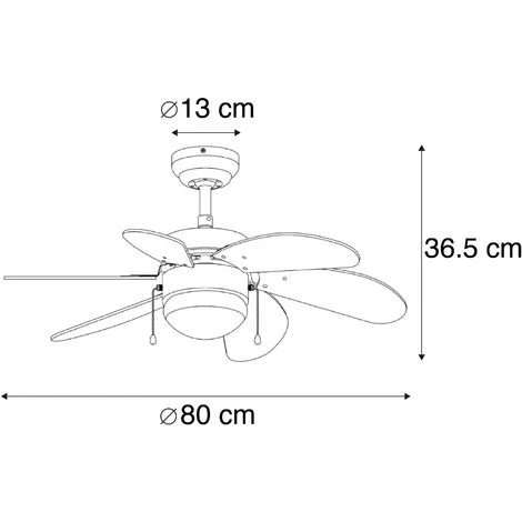 QAZQA Fresh - Ventilateur De Plafond Moderne - 1 Lumière - Ø 800 Mm - Gris - Moderne - Éclairage Intérieur - Salon I Chambre I Cuisine I Salle à Manger - Gris â Image 4
