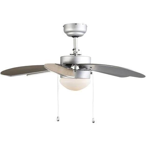 QAZQA Fresh - Ventilateur De Plafond Moderne - 1 Lumière - Ø 800 Mm - Gris - Moderne - Éclairage Intérieur - Salon I Chambre I Cuisine I Salle à Manger - Gris â Image 5