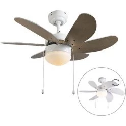 QAZQA Fresh - Ventilateur De Plafond Moderne - 1 Lumière - Ø 800 Mm - Blanc - Moderne - Éclairage Intérieur - Salon I Chambre I Cuisine I Salle à Manger - Blanc