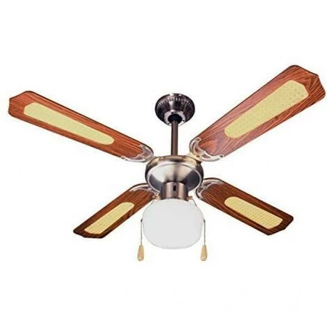 ZEPHIR 107 Ventilateur En Bois Avec LumiÈre Zfs9107m