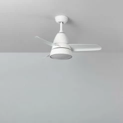 TECHBREY Ventilateur De Plafond LED Industriel Blanc 91cm Moteur DC Sélectionnable (Chaud-Neutre-Froid) - Sélectionnable (Chaud-Neutre-Froid)