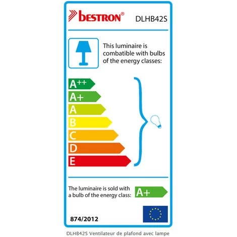 Ventilateur De Plafond 102cm + Lumière - Dlhb42s - Bestron - Gris â Image 3