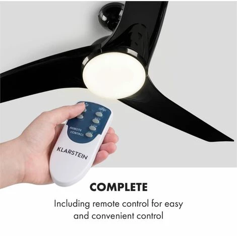 Klarstein Figo Ventilateur De Plafond 52" (132 Cm) Ø, Puissance : 55 Watts, Noir â Image 3