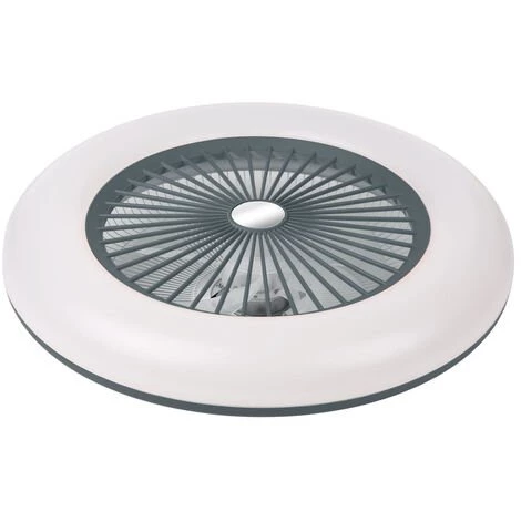 ASUPERMALL Ventilateur De Plafond, Ventilateur à LED, Vitesse D'air Et Température De Couleur Réglables, Avec Télécommande (piles Non Incluses), Lampe Pendante Moderne à LED 36W, Gris