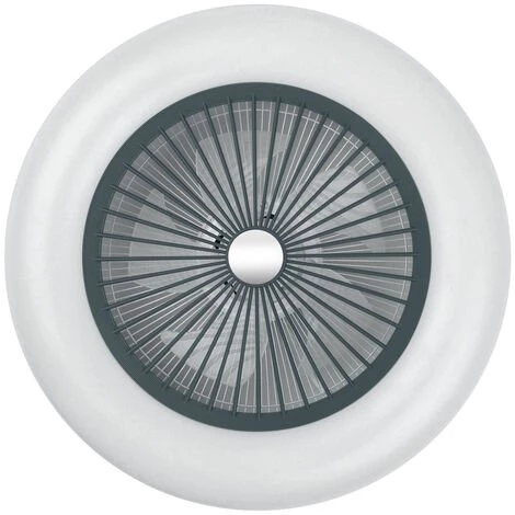 ASUPERMALL Ventilateur De Plafond, Ventilateur à LED, Vitesse D'air Et Température De Couleur Réglables, Avec Télécommande (piles Non Incluses), Lampe Pendante Moderne à LED 36W, Gris â Image 3