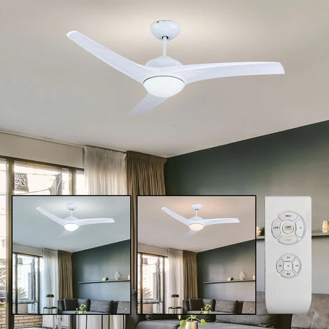 V-TAC Ventilateur De Plafond LED TÉLÉCOMMANDE Lampe Lumière Du Jour Refroidisseur Lampe Minuterie Blanc VTAC 7919 – Image 2