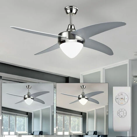 Ventilateur De Plafond LED Refroidisseur De Pièce TÉLÉCOMMANDE Lampe De Jour Ventilateur Minuterie Argent V-TAC 7915 – Image 5