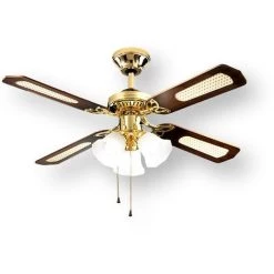Ventilateur 4 Pales Avec Lumière En Lait PERENZ PERENZ-7060OL - Ottone Lucido