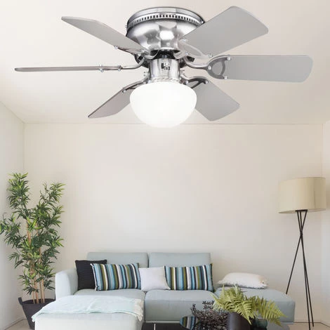 ETC-SHOP Ventilateur De Plafond Lampe Interrupteur Salon Salle à Manger Refroidisseur D'air Luminaire Graphite Wengé â Image 3