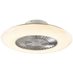 QAZQA Clima - LED Dimmable Ventilateur De Plafond Design Variateur Inclus - 1 Lumière - Ø 59 Cm - Blanc - Design - Éclairage Intérieur - Éclairage Intérieur,Chambre D'enfants,Chambre - Blanc