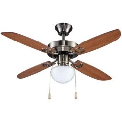 LÚZETE - VENTILATEUR DE PLAFOND AIKEN - Cuir Et Chêne