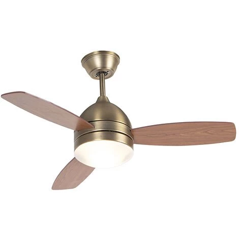 QAZQA Rotar - Ventilateur De Plafond Moderne - 2 Lumière - Ø 960 Mm - Bronze - Moderne - Éclairage Intérieur - Salon I Chambre I Cuisine I Salle à Manger - Bronze â Image 4