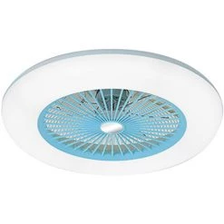 ASUPERMALL Ventilateur De Plafond, Lumiere Du Ventilateur Led 180V-265V 36W, Telecommande/Controle App, Prise En Charge De La Connexion Bt Chambre Salon Salle A Manger, Bleu