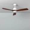TECHBREY Ventilateur De Plafond LED Forest Blanc 132cm WiFi Bois Foncé - Bois Foncé