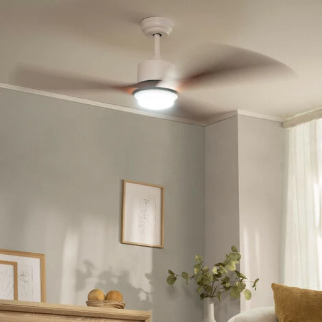 TECHBREY Ventilateur De Plafond LED Forest Blanc 132cm WiFi Bois Foncé - Bois Foncé â Image 3