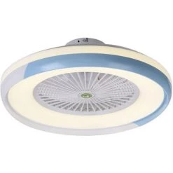 ASUPERMALL Ventilateur Au Plafond Avec Eclairage Led Lumiere Stepless Dimming Reglable Vitesse Du Vent Telecommande Sans Batterie Moderne Led Plafond Lumiere Pour Chambre Chambre Salon Salle A Manger, Bleu