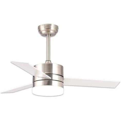 LÚZETE - VENTILATEUR DE PLAFOND LED LORENZO 16W 3 PALES NICKEL - Nickel