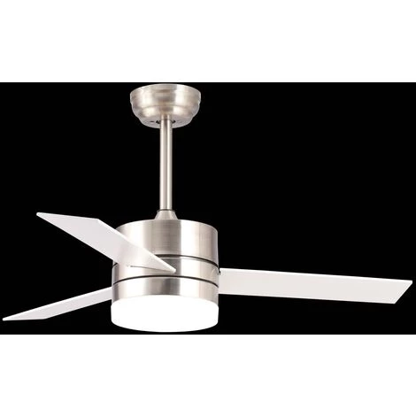 LÚZETE - VENTILATEUR DE PLAFOND LED LORENZO 16W 3 PALES NICKEL - Nickel â Image 2