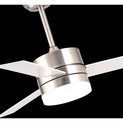 LÚZETE - VENTILATEUR DE PLAFOND LED LORENZO 16W 3 PALES NICKEL - Nickel â Image 3