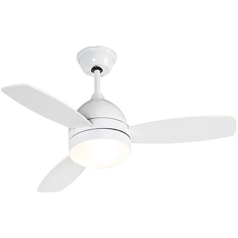QAZQA Rotar - Ventilateur De Plafond Moderne - 2 Lumière - Ø 960 Mm - Blanc - Moderne - Éclairage Intérieur - Salon I Chambre I Cuisine I Salle à Manger - Blanc â Image 2