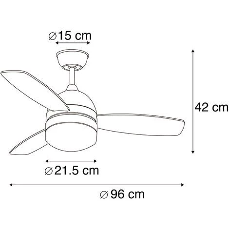 QAZQA Rotar - Ventilateur De Plafond Moderne - 2 Lumière - Ø 960 Mm - Blanc - Moderne - Éclairage Intérieur - Salon I Chambre I Cuisine I Salle à Manger - Blanc â Image 3