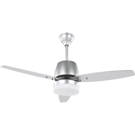 BELIANI Ventilateur De Plafond Argenté Avec Lampe Blanche - Argenté