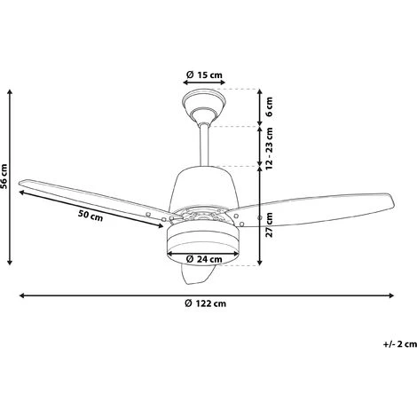 BELIANI Ventilateur De Plafond Argenté Avec Lampe Blanche - Argenté â Image 3