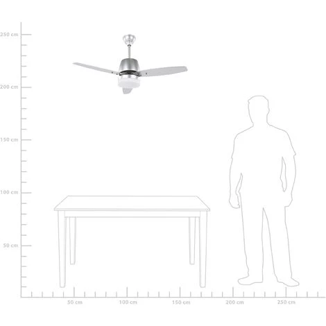 BELIANI Ventilateur De Plafond Argenté Avec Lampe Blanche - Argenté â Image 4