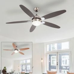 ETC-SHOP Ventilateur De Plafond Avec éclairage Interrupteur à Tirette Pour Ventilateur Dans Un Kit Avec LED