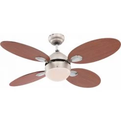 ETC-SHOP Ventilateur De Plafond Avec éclairage Et Télécommande, Lampe De Ventilateur De Plafond, Ventilateur De Plafond, été, Hiver, Avant/retour 3 Niveaux, Interrupteur à Tirette, 1x LED 5,5W, D 106,6 Cm