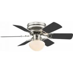 ETC-SHOP Ventilateur De Plafond LED Avec Télécommande Changeur De Couleurs RGB Interrupteur à Tirette 3 Niveaux, Pales Réversibles 76 Cm
