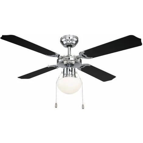 ETC-SHOP Ventilateur De Plafond LED Avec éclairage Tirette 3 Marches Avant/arrière, Pales Réversibles 106,6 Cm