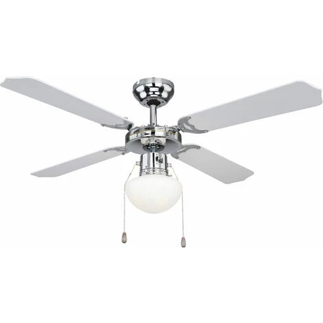 ETC-SHOP Ventilateur De Plafond LED Avec éclairage Tirette 3 Marches Avant/arrière, Pales Réversibles 106,6 Cm – Image 3