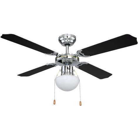 ETC-SHOP Ventilateur De Plafond LED Avec éclairage Tirette 3 Marches Avant/arrière, Pales Réversibles 106,6 Cm – Image 4