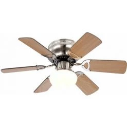 ETC-SHOP Ventilateur De Plafond Avec Télécommande à Lumière LED Interrupteur à Tirette à 3 Niveaux Lames Orientables Vers L'avant Et Vers L'arrière 76 Cm