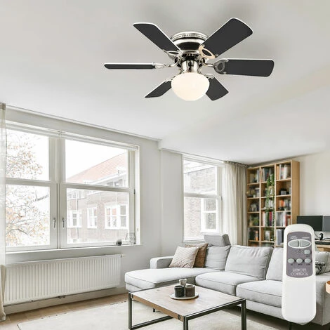 ETC-SHOP Ventilateur De Plafond Couloir Refroidisseur Lampe Verre Ventilateur Lumière DIMMER Dans Un Ensemble Comprenant Des Ampoules LED RVB – Image 4