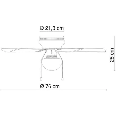 ETC-SHOP Plafonnier LED Ventilateur Ventilateur Refroidisseur Interrupteur à Tirette éclairage Droite-gauche Course 3 Marches Bois Salon Chambre Salle à Manger Cuisine – Image 4