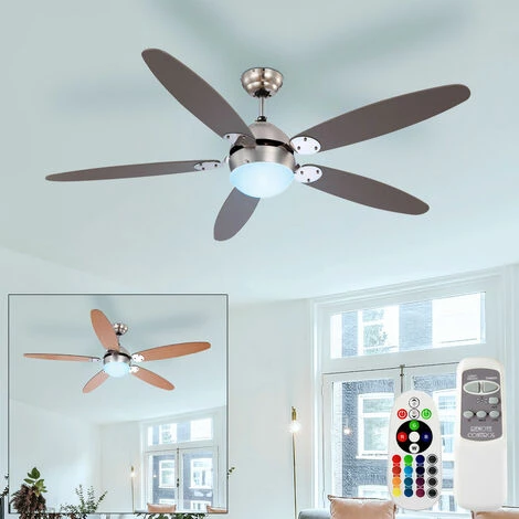 ETC-SHOP Ventilateur De Plafond Avec Changeur De Couleurs RGB-LED, Télécommande, Gradable, 3 Marches Avant/arrière 132 Cm – Image 5