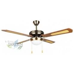 SUINGA Ventilateur De Plafond Classique 52" 4 Pales Avec Lampe Et 3 Vitesses
