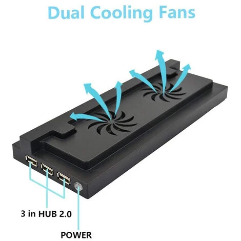 ABCRITAL 8/10 / Xp Ventilateur De Refroidissement Hôte S Soutienvertical Avec Ventilateur De Refroidissement Soutiende Console De Jeu Pour S Avec 3 Ports Usb â Image 5