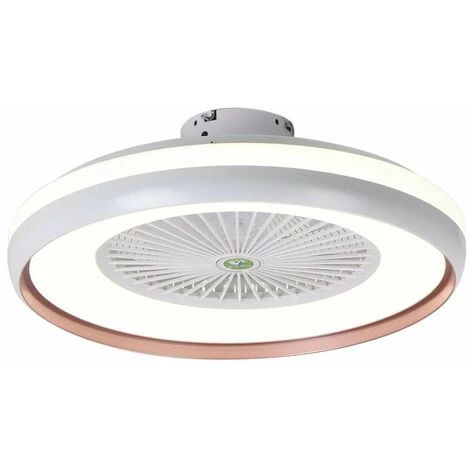 HAPPYSHOPPING Ventilateur De Plafond A Gradation En Continu 200V-240V LED Avec Telecommande Sans Batterie Plafonnier LED Moderne, Or - Or