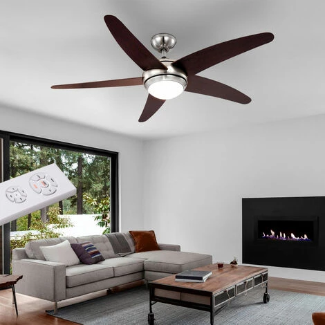 ETC-SHOP Ventilateur De Plafond LED Avec Télécommande 3 Marches Avant Et Arrière Argent 132 Cm – Image 2