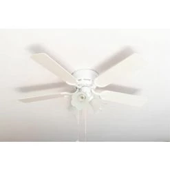PEPéO Ventilateur De Plafond Kisa Deluxe WH Blanc / Erable Avec éclairage