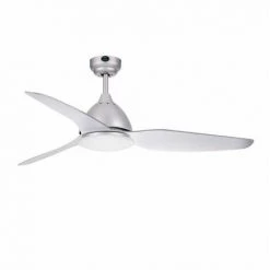 Ventilateur De Plafond GREGAL Argenté Avec Lumière Et Télécommande FABRILAMP.