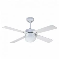 Nouveau Ventilateur De Plafond 107 Cm Blanc TRAMONTANA Avec Lumière, FABRILAMP.