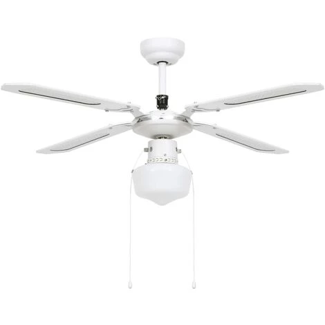VidaXL Ventilateur De Plafond Avec Lampe 106 Cm Blanc - Blanc â Image 2