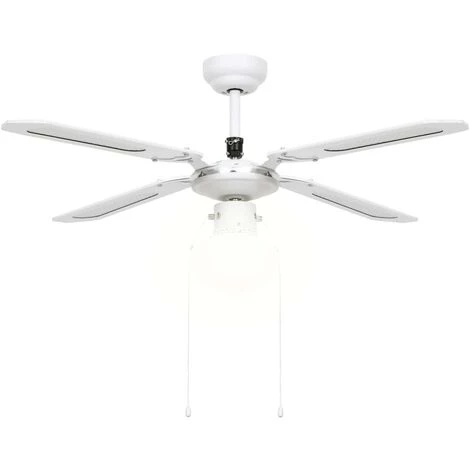 VidaXL Ventilateur De Plafond Avec Lampe 106 Cm Blanc - Blanc â Image 4