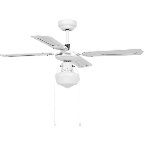 VidaXL Ventilateur De Plafond Avec Lampe 106 Cm Blanc - Blanc â Image 5