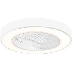 LIXADA Fcmila FS0030 Ventilateur De Plafond Telecommande 3 Couleurs Ventilateur De Variation 3 Niveaux Reglables, AC220V Blanc - AC220V Blanc